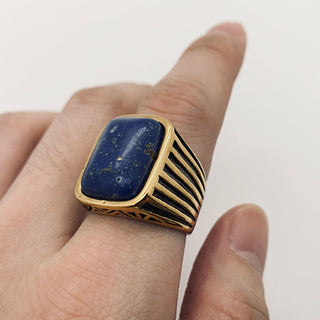 Blue Stone Stainless Steel Ring