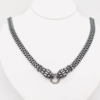 Punk Style Double Snake Head Men's Chain Necklace - MJ
