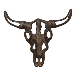 Cast Iron Bull Skull Wall Hanging