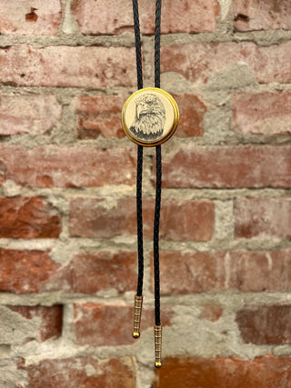 Eagle Portrait Gold Lined Bolo Tie
