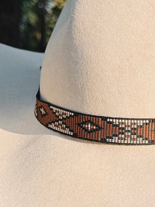 Twister Diamond Ribbon Hat Band Brown