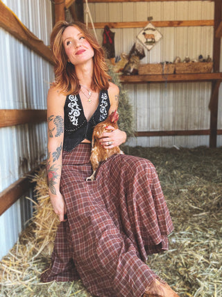 Actin' Up Plaid Maxi Skirt