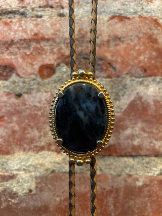 Gold Framed Sodalite Bolo Tie
