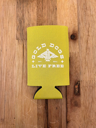 Gold Dogs Slim Can Koozie