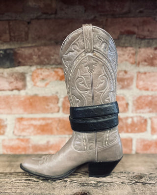 Vintage Leather Belt with Brass Headdress Buckle