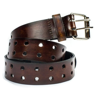 Double Hole Leather 1 1/2" Belt