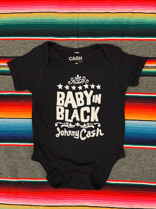 Johnny Cash Baby in Black Onesie
