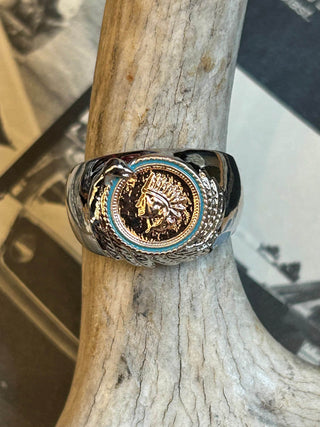 Native Penny Biker Ring