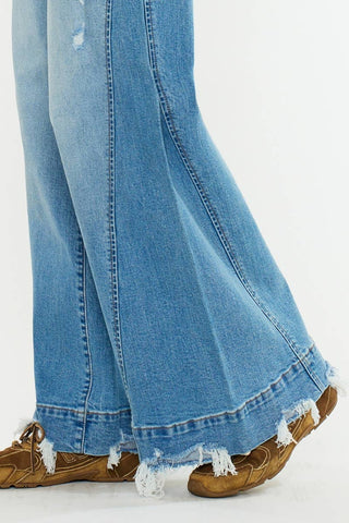 Birdeen Mid Rise Super Wide Flare Jeans