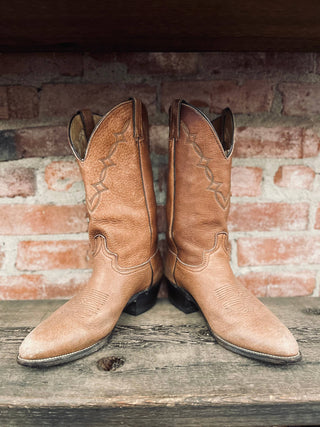 Vintage Abilene Genuine Elk Cowboy Boots M 10