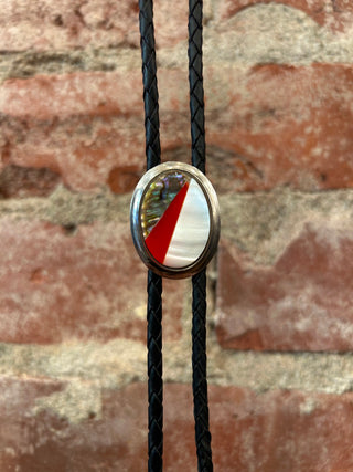 Abalone Shell Oval Bolo Tie