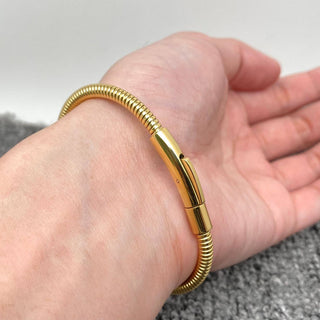 18k Gold Plated Steel Stretchable Spring Bangle
