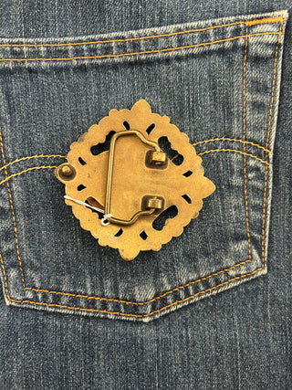 Orange Stones Belt Buckle