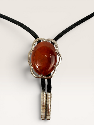 Red Jasper in Silver Bolo Tie