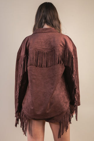 Wish You Didn't Know Fringe Shacket