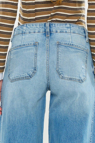 Birdeen Mid Rise Super Wide Flare Jeans