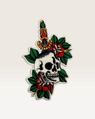 Skull and Dagger in Roses Patch
