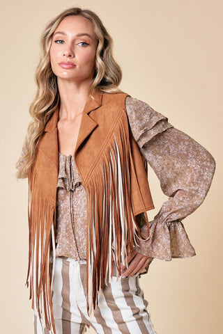 Cowboy Brown Fringe Vest