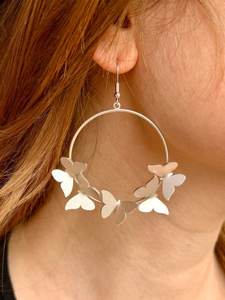 Butterfly Hoop Earrings