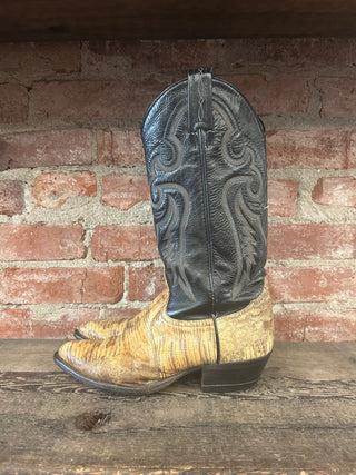 Tony Lama Tegu LizardCowboy Boots Women's Size 8.5