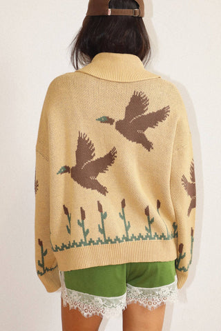 The Merle Duck Knit Zip Cardigan