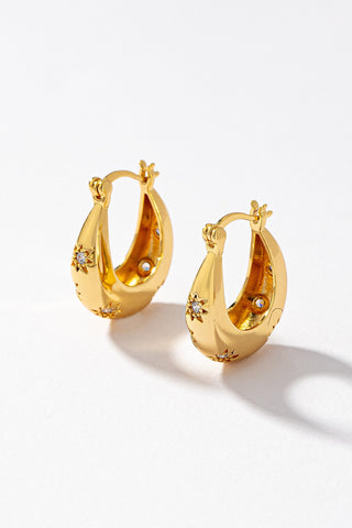Starburst Square Huggie Earrings