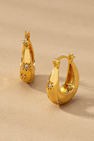 Starburst Square Huggie Earrings