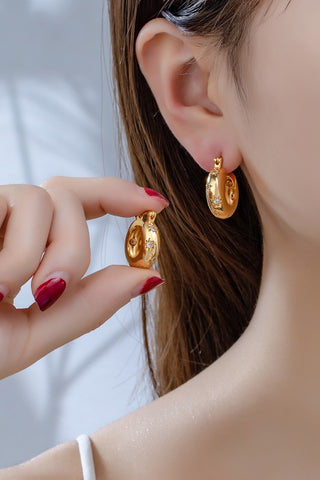 Starburst Square Huggie Earrings