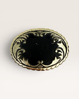 Brass and Black Vintage Belt Buckle
