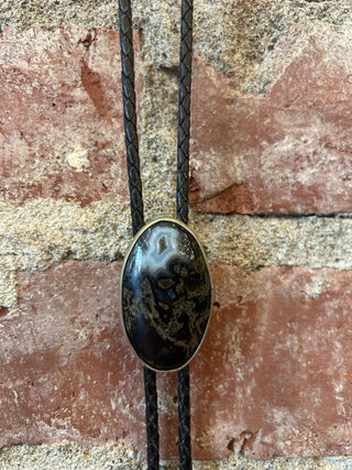 Black Agate Bolo Tie
