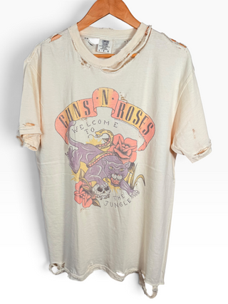Guns N Roses Welcome to The Jungle Distressed Chop Shop T-Shirt