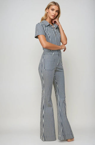 Whiskey River Denim Flare Jumpsuit