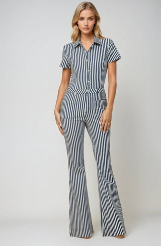 Whiskey River Denim Flare Jumpsuit