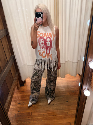 Sonny and Cher Chop Shop Fringe Muscle Tank