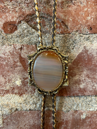 Peach Agate Bolo Tie