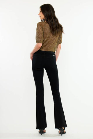 Ilene Black Mid Rise Flare Pants