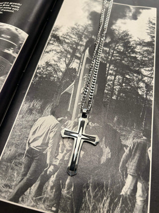 Men's Stainless Steel Cross Pendant Necklace