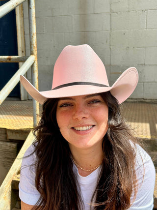 Pioneer Pink Straw Cowboy Hat