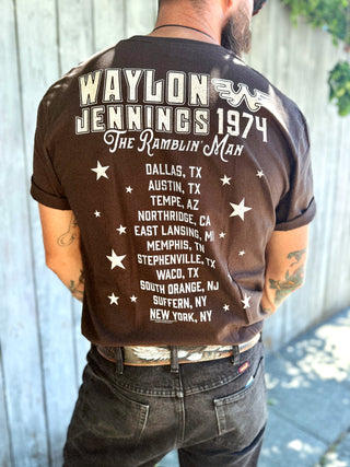 Waylon Jennings Nashville Rebel 1974 The Ramblin' Man Tour T-Shirt