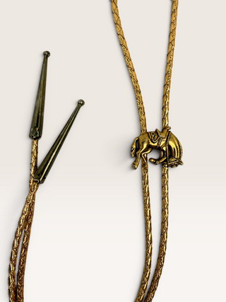 Brass Bucking Bronco Bolo Tie