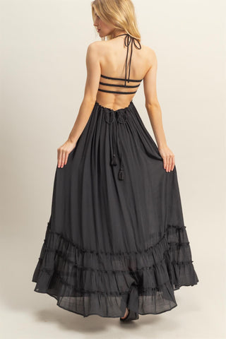 Where We Belong Smocked Halter Dress