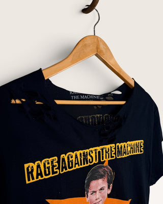 Rage Against The Machine Distressed Crop Top Chop Shop