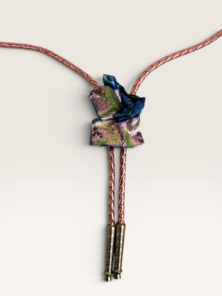 Pink and Blue Abstract Bolo Tie