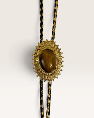 Gold Tigers Eye Bolo Tie