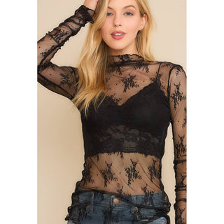 Lady Lux Lace Layering Top