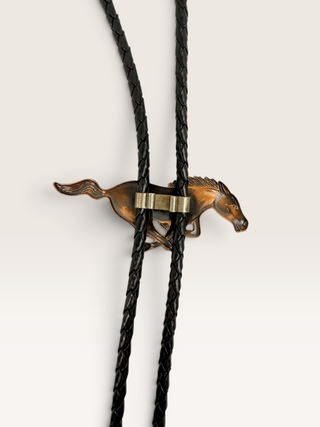Vintage Copper Stallion Bolo Tie