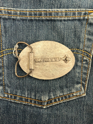 Blue Horse And Shoe Belt Buckle