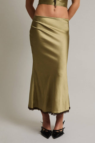 Dream On Satin Midi Skirt