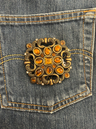 Orange Stones Belt Buckle