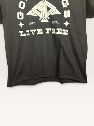 Gold Dogs Live Free Chop Shop Simple V-Neck